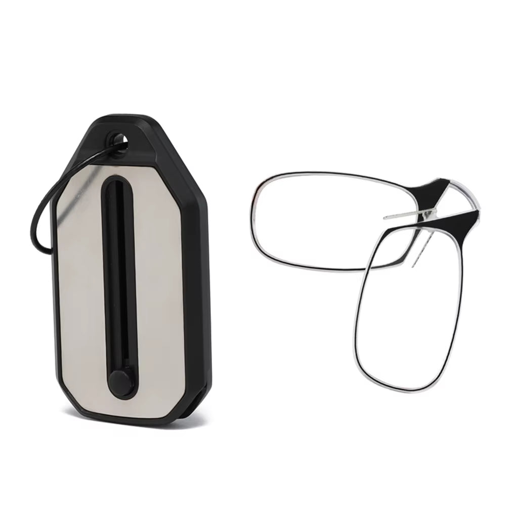 Folding Reading Glasses for Men Women without Eyeglass Legs Keychain Case and Readers Rectangular Reading Glasses