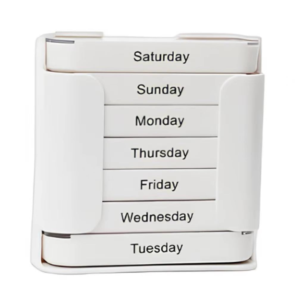 1Pc Extra Large Weekly Pill Organizer Compact Design Medicine Box Portable 7-Day Slots Pill Container Travel Separate Pill Case