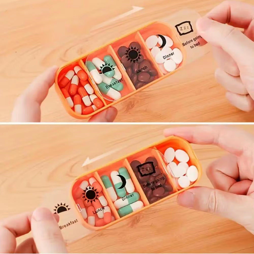 1Pc Extra Large Weekly Pill Organizer Compact Design Medicine Box Portable 7-Day Slots Pill Container Travel Separate Pill Case